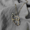 Thumbnail 2: Steel Iran Map Necklace with Artistic Persian Letter Pendant
