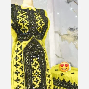 Traditional Balochi Dress – Elegant Hand-Embroidered Mirror Work, Perfect for Adults 12 and Up