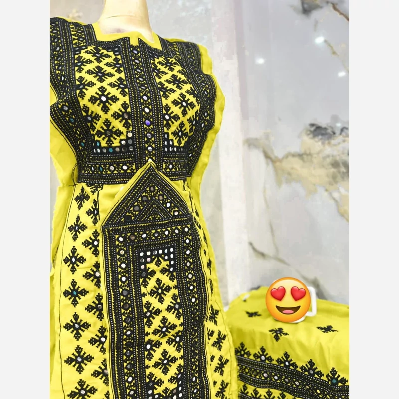Main image of Traditional Balochi Dress – Elegant Hand-Embroidered Mirror Work, Perfect for Adults 12 and Up