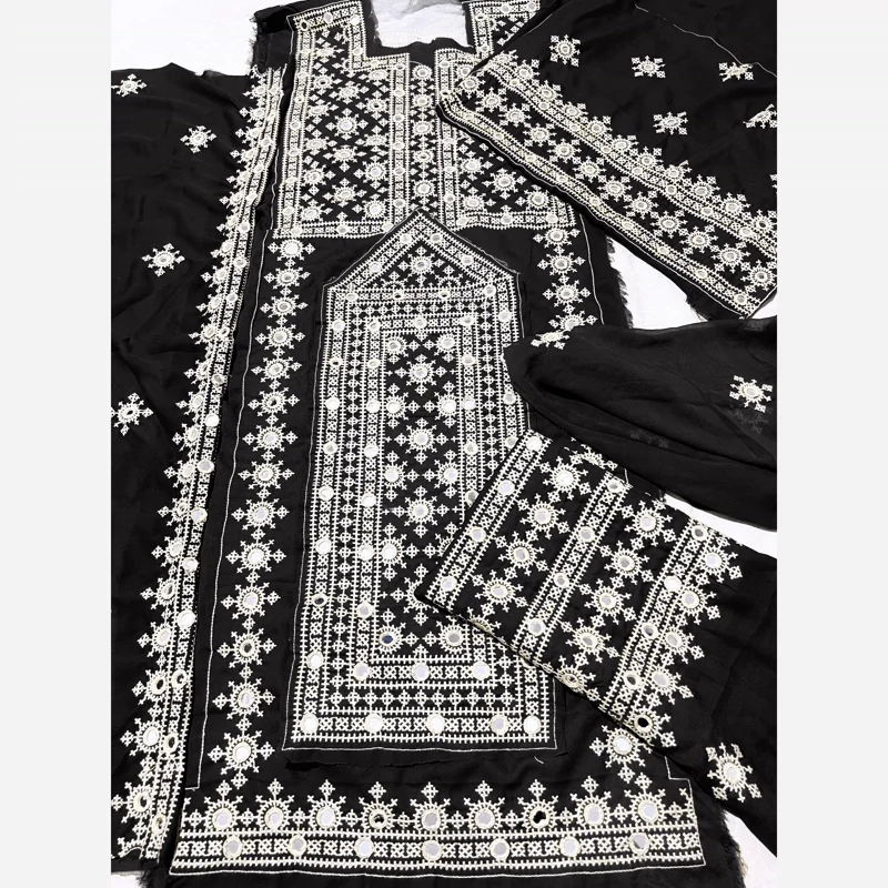 Traditional Balochi Dress – Handcrafted Mirror Embroidery, Stylish Design for Adults