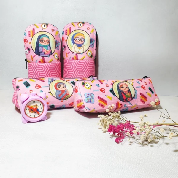 Velvet Islamic Girls Pencil Case – Soft, Stylish & Perfect for School Essentials (1)