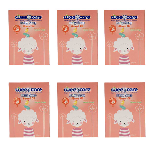 Main image of Wee Care Almond Oil Enriched Baby Bath Bar – Comforting Cleanse, 100g (x6)