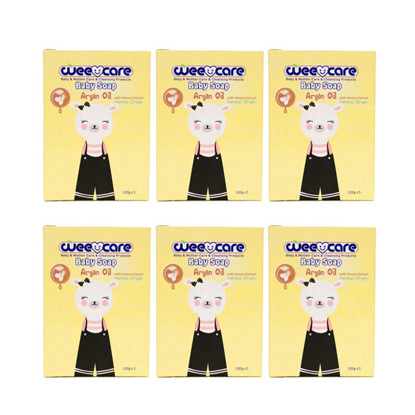 Main image of Wee Care Baby Argan Oil Soap Bar – Softening & Hydrating, 100g (x6)