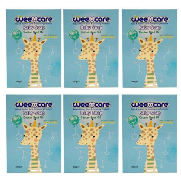 Wee Care Cottonseed Oil Baby Soap – Moisturizing & Gentle, 100g (x6) (1)