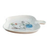 Thumbnail 2: White Ceramic Dish with Abstract Face Pattern and Small Handle - For Serving & Wall Decoration