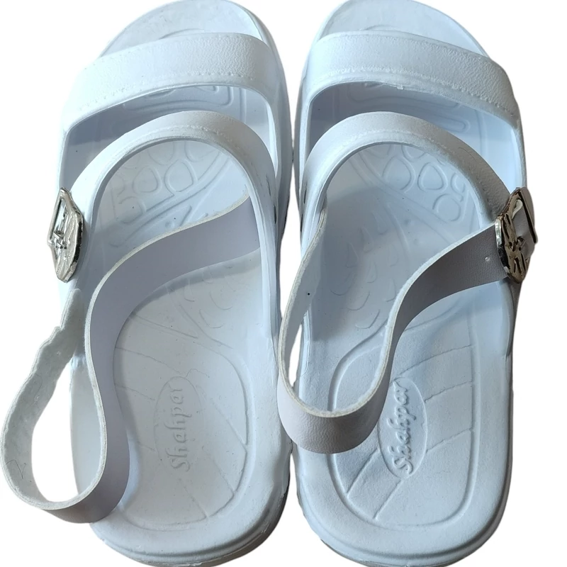 White Ihram Slippers with Adjustable Back Strap for Men – Comfortable Choice for Hajj and Umrah Pilgrimage