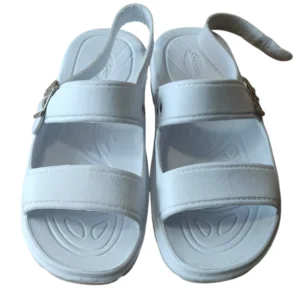White Ihram Slippers with Adjustable Back Strap for Men – Comfortable Choice for Hajj and Umrah Pilgrimage