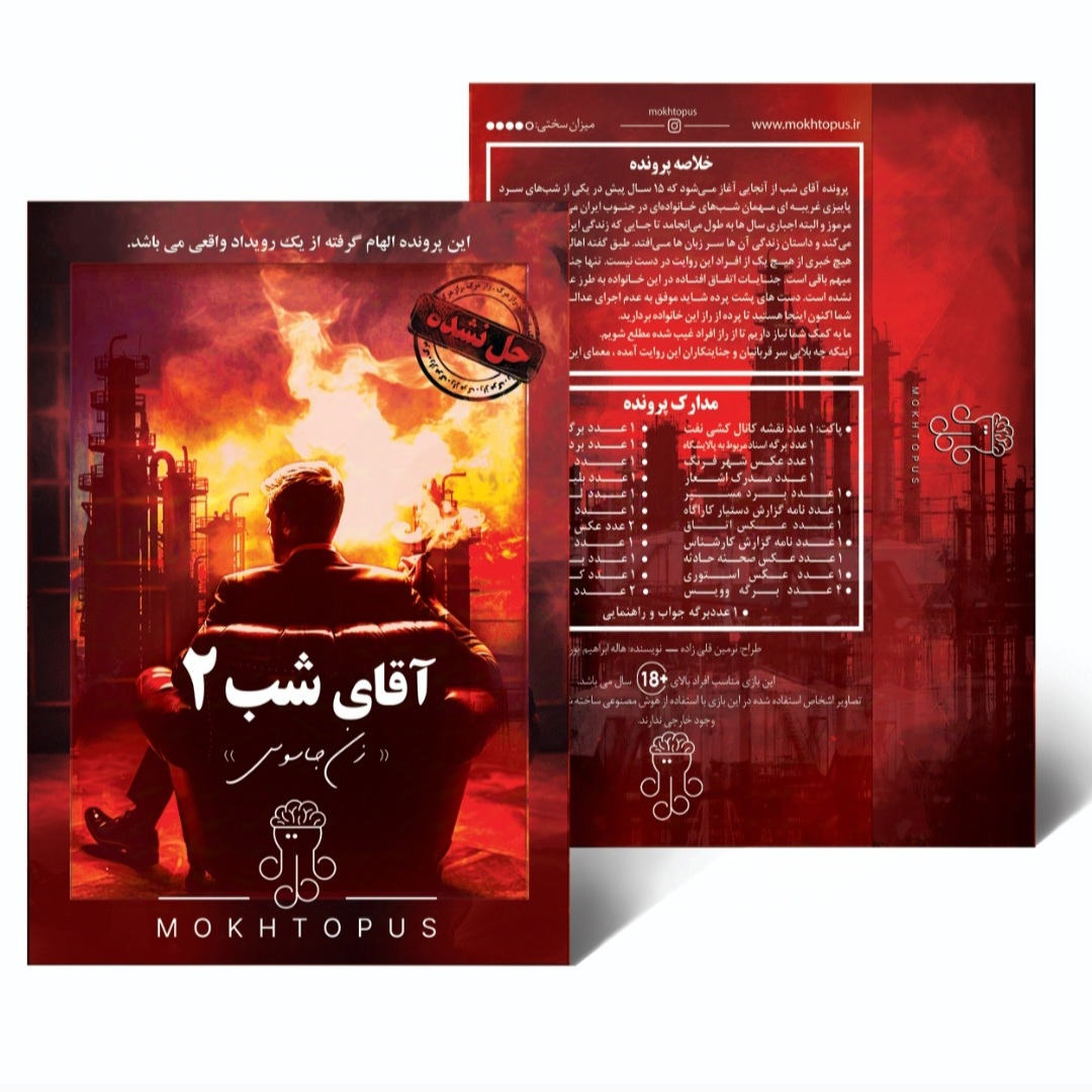 Persian Murder Mystery Case File – “Mr. Night 2: The Female Spy” | Detective Board Game for Teens & Adults