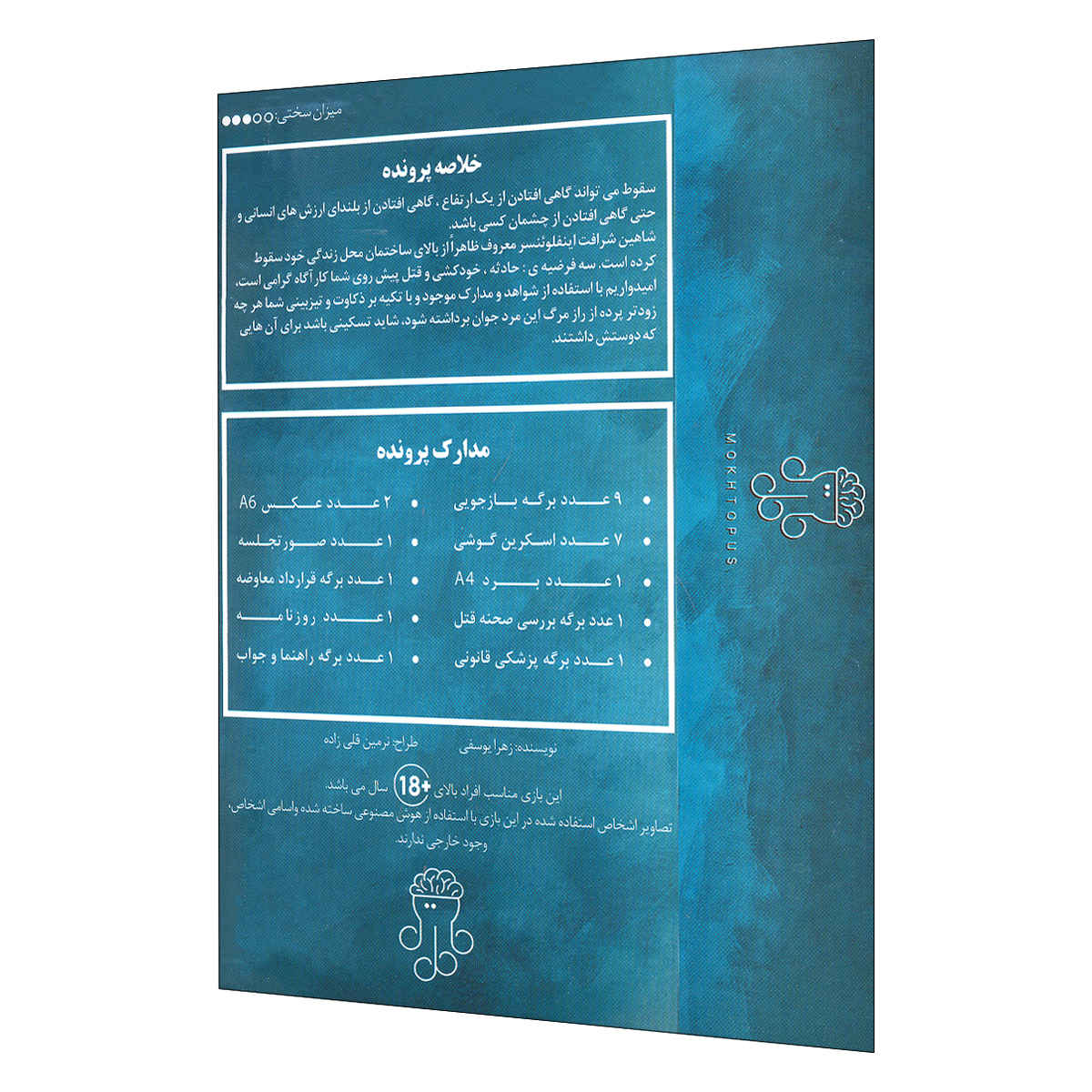 Persian Murder Mystery Case File – “The Fall” | Detective Board Game for Teens & Adults (18+)