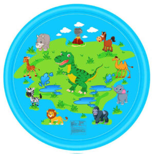 Inflatable Baby Aquarium Water Play Mat – Pink Octopus Ocean Sensory Tummy Time Pad with Floating Sea Shapes