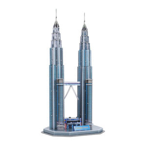 Durable 3D Colored Metal Puzzle Construction Kit – Petronas Towers Model (Build-It-Yourself Assembly Puzzle)