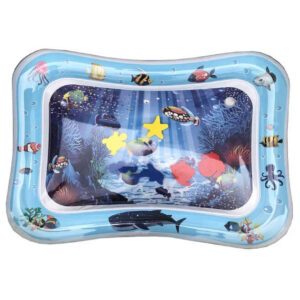 Inflatable Star‑Shaped Baby Aquarium Water Play Mat – Smiling Dolphin Cartoon Ocean Sensory Tummy Time Pad with Floating Shapes