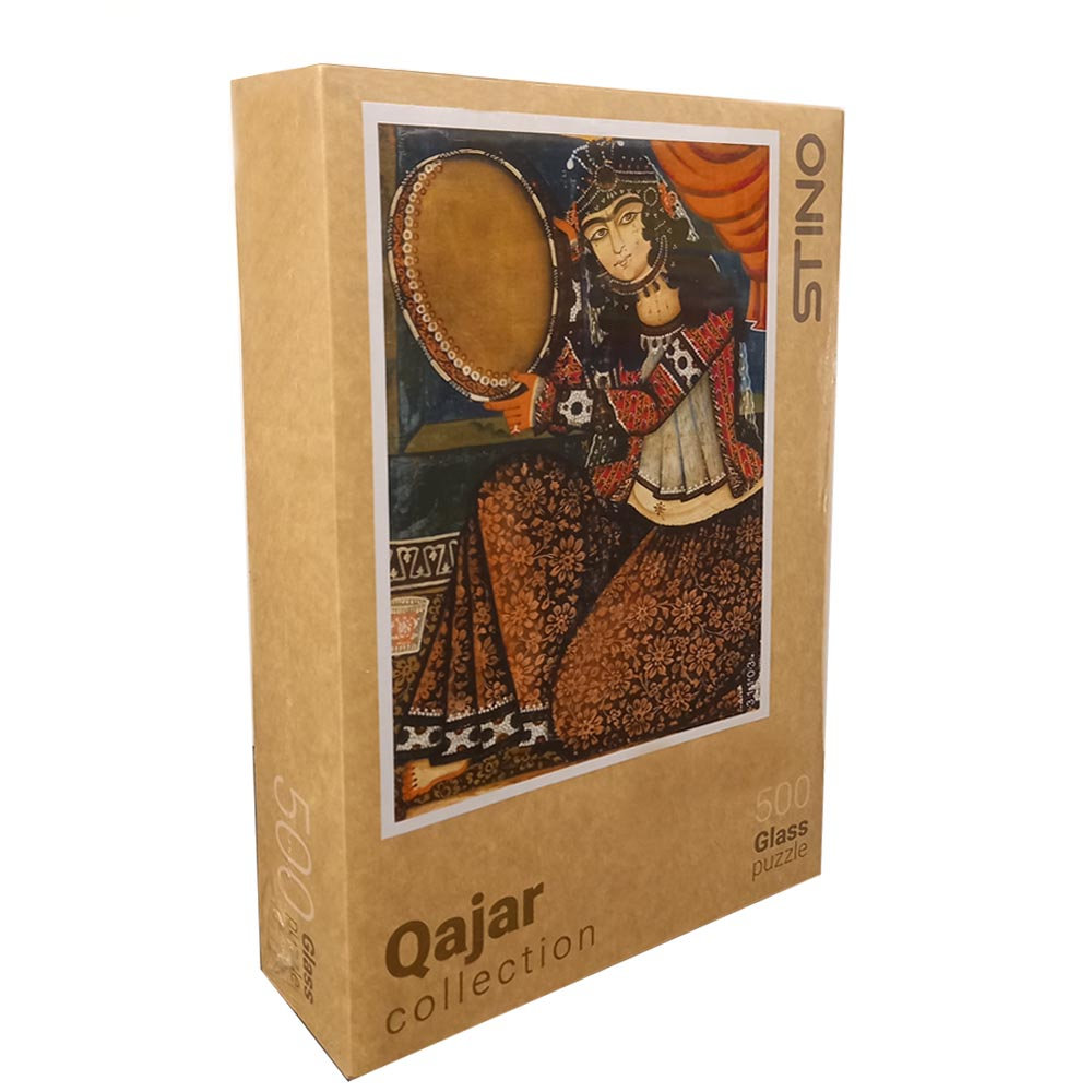 500-Piece Jigsaw Puzzle – Qajar Persian Girl Playing Daf | Hard Plastic