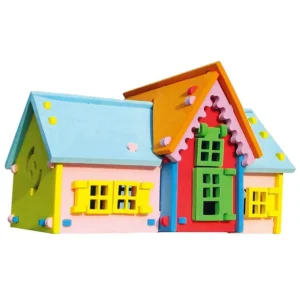3D Foam Puzzle – Colorful House Design – Cellophane Packaging (Washable & Unbreakable)