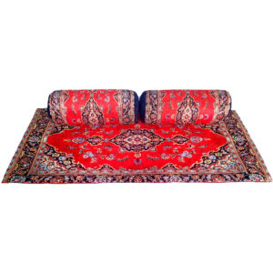 3-Piece Traditional Velvet Backrest and Mattress Set – Persian-Inspired Home Décor