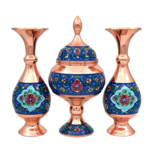 Decorative Copper Wall Plate Hand-Painted with Persian Minakari Enamel Nazanin