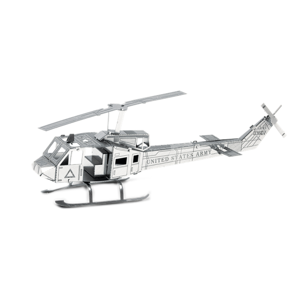 Main image of 3D Metal Puzzle Construction Kit – Huey Helicopter Model (Build-It-Yourself Assembly Puzzle)
