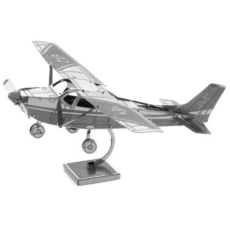 Main image of 3D Metal Puzzle Construction Kit – Senna Skyhawk Plane Model (Build-It-Yourself Assembly Puzzle)
