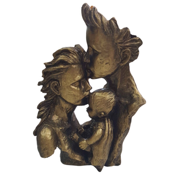 Family Figurine – Modern Polyester Decorative Sculpture – Emotional Tabletop Statue for Home & Office Decor