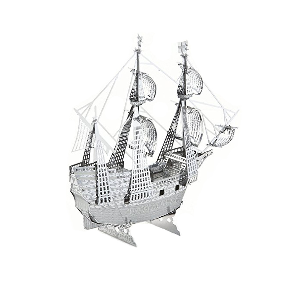 3D Metal Puzzle Construction Kit – Sailing Ship Model (Build-It-Yourself Assembly Puzzle)