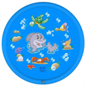 Inflatable Turtle‑Shaped Baby Aquarium Water Play Mat – Green Sea Turtle Cartoon Sensory Tummy Time Pad with Floating Shapes