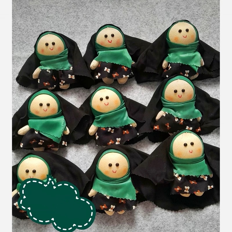 Main image of 10-Piece Pack of Modest Cloth Dolls with Chador – Hijabi Figures for Arba'in Moakab Gifts & Religious Keepsake