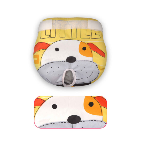 Dog Diaper – Yellow & Orange with Dog Illustration and “DOG” Text x2
