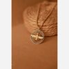 Achaemenid Faravahar Bronze Necklace – Circular Ancient Persian Zoroastrian Symbol Representing Heritage and Wisdom