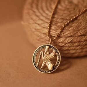 Achaemenid Persian Winged Lion “Lamassu” Bronze Necklace – Ancient Persian Guardian