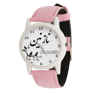 Analog Watch Nazanin – Daily Pink Watch with Faux Leather Strap for Casual Outfits