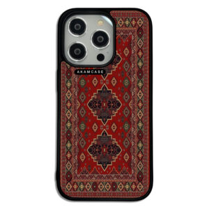 Apple iPhone 14 Pro Protective Case Featuring Soft TPU, Metal Reinforced Back, and Persian Carpet-Inspired Art
