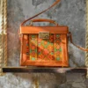 Balochi Embroidery Persian Leather Shoulder Bag – Elegant Velvet Design for Special Occasions2