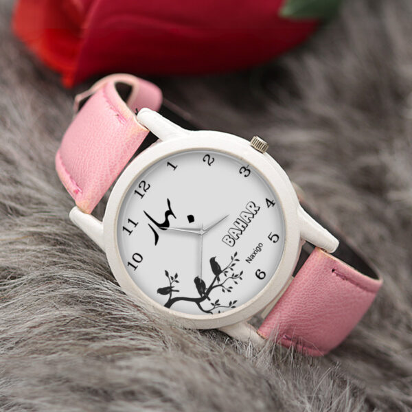 Behar Women’s Analog Watch – Minimalist White Round Dial with Soft Leather Strap and Everyday Style