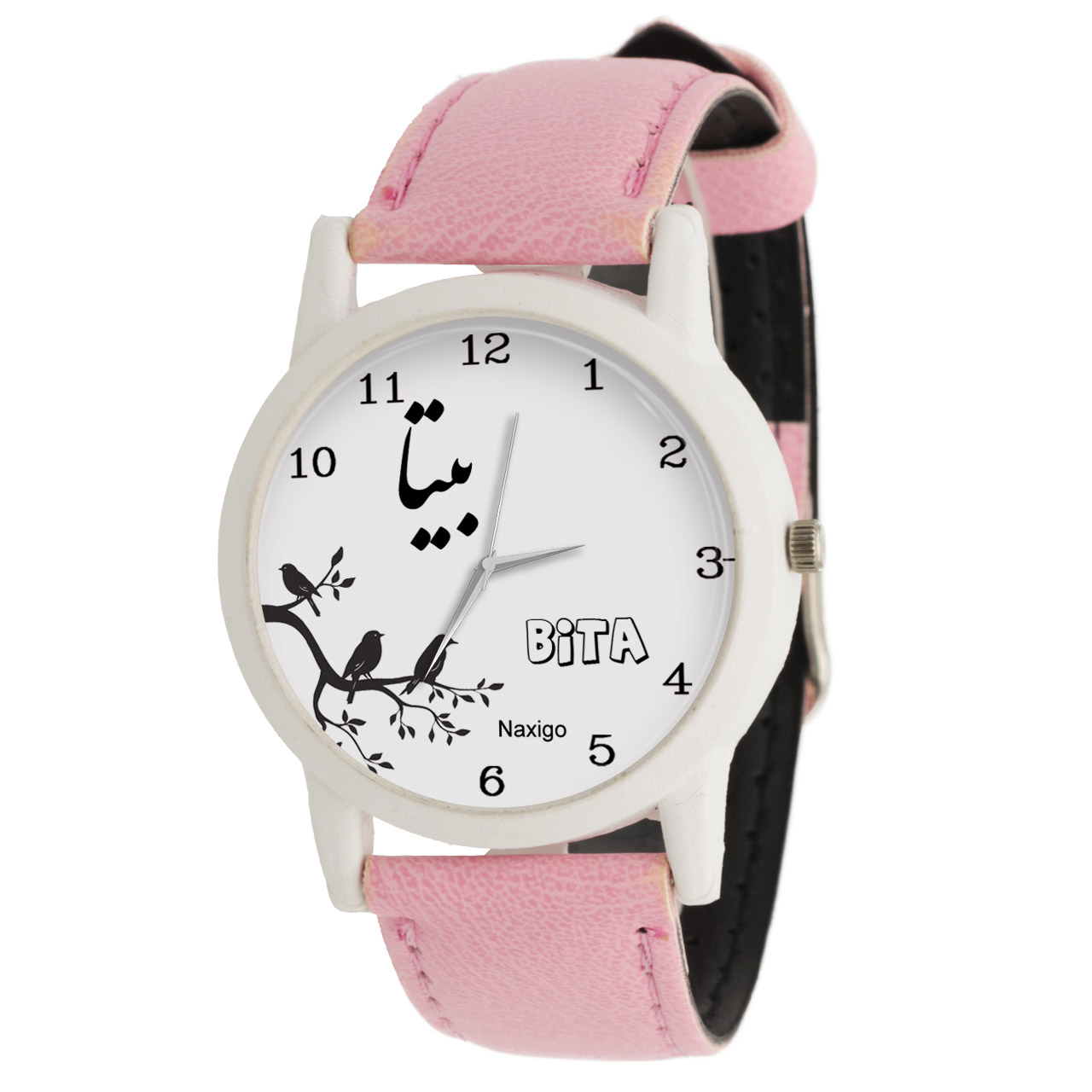 Bita Women’s Analog Watch with Pink Dial, Lightweight Plastic Case and Faux Leather Strap for Daily and Casual Wear