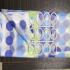 Thumbnail 5: Blue and Green Geometric Dot Pattern Shower Curtain