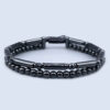 Bold-Mens-Dual-Layer-Hematite-Bracelet-Featuring-Polished-Spheres-and-Faceted-Cylinders-–-Sleek-Adjustable-Design-1
