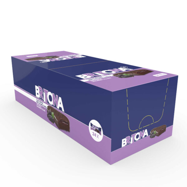 Britona Cocoa Cake with Mulberry Filling & Milk Chocolate Coating – 34 g × 24 Pack Soft Chocolate Snack