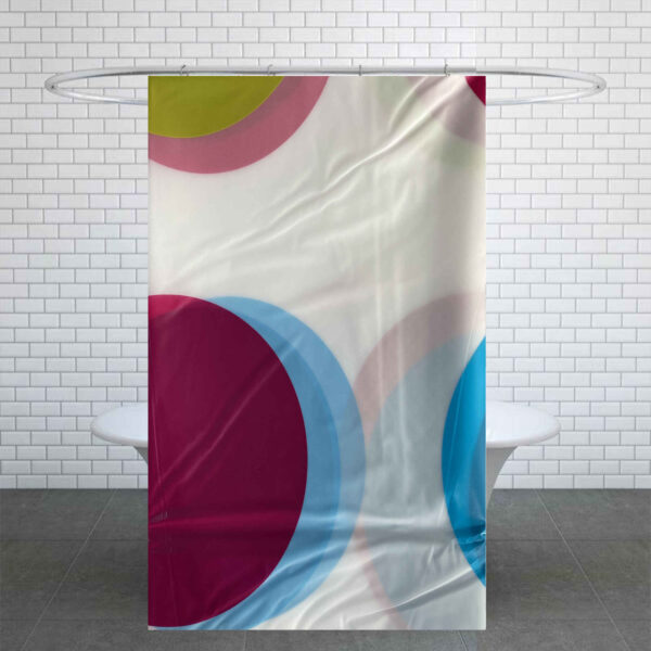 Colorful Circles Pattern Waterproof Shower Curtain for Bathtub & Shower (3)