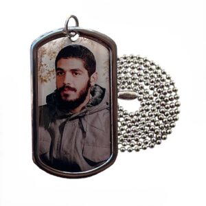 Commemorative Dog Tag of Shahid Ebrahim Hadi with Steel Chain – Custom Back Engraving