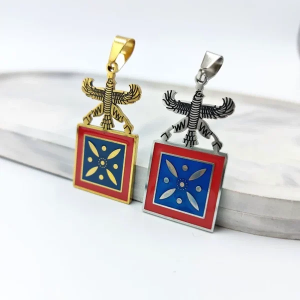 Derafsh-e Kaviani & Shahbaz Stainless Steel Necklace – Iconic Heritage Symbol fنor Men