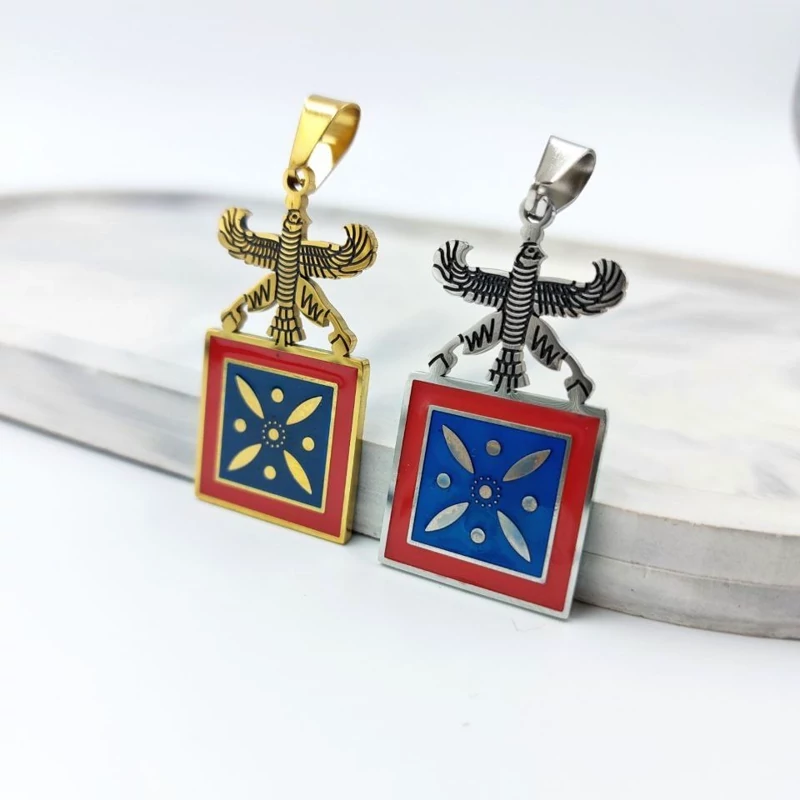 Main image of Derafsh-e Kaviani & Shahbaz Stainless Steel Pendant – Iconic Heritage Symbol for Men