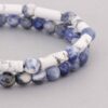 Double-Row-Beaded-Nearly‑Round-Purple-Sodalite-and-White-Cylindrical-Howlite-with-Striking-White‑Gray-Veins-Bracelet-with-Knot-Closure-–-Women-Handmade-Jewelry-3