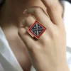 Drafsh Kaviani Steel Ring – Sassanid Flag Design with Durable Scratch-Resistant Finish and Protective Polyester Coatidng