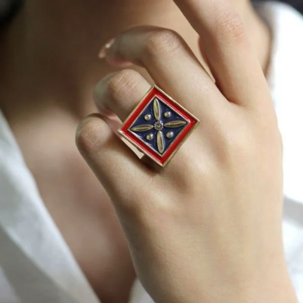 Drafsh Kaviani Steel Ring – Sassanid Flag Design with Durable Scratch-Resistant Finish and Protective Polyester Coatidng