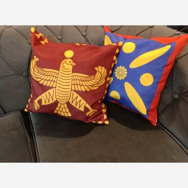 Drafsh Kaviani and Shahbaz Velvet Cushion Cover – Elegant Persian-Inspired Design