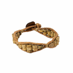 Earthy Men’s Leather Bracelet Featuring Premium Jasper and Classic Button Fastener