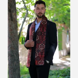 Elegant Traditional Iranian Men’s Silk Scarf with Persian Motif – Perfect for All Seasons and Special Occasions