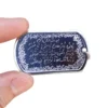 Engraved Small Protection Charm (Hirz Saghir) of Imam Jawad (AS) with Islamic Motif Border on Dog Tag Necklace (1)