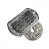 Engraved Small Protection Charm (Hirz Saghir) of Imam Jawad (AS) with Islamic Motif Border on Dog Tag Necklace (4)