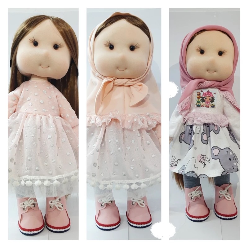 Islamic Doll “Irandokht” |Cloth Fabric Toy with 2 Removable Washable Outfits & Shoes, Headscarf, Hijab & Prayer Veil